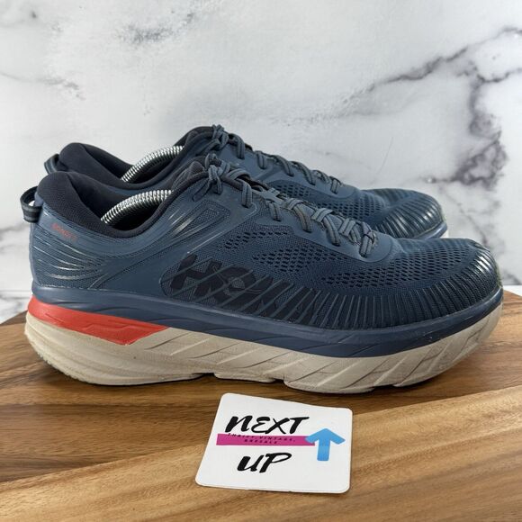 Men’s Size 11-Hoka One One Bondi 7 Blue Running Shoes Sneakers NO INSOLES main image 7